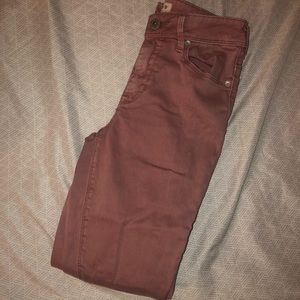 Dusty pink high waisted jeans